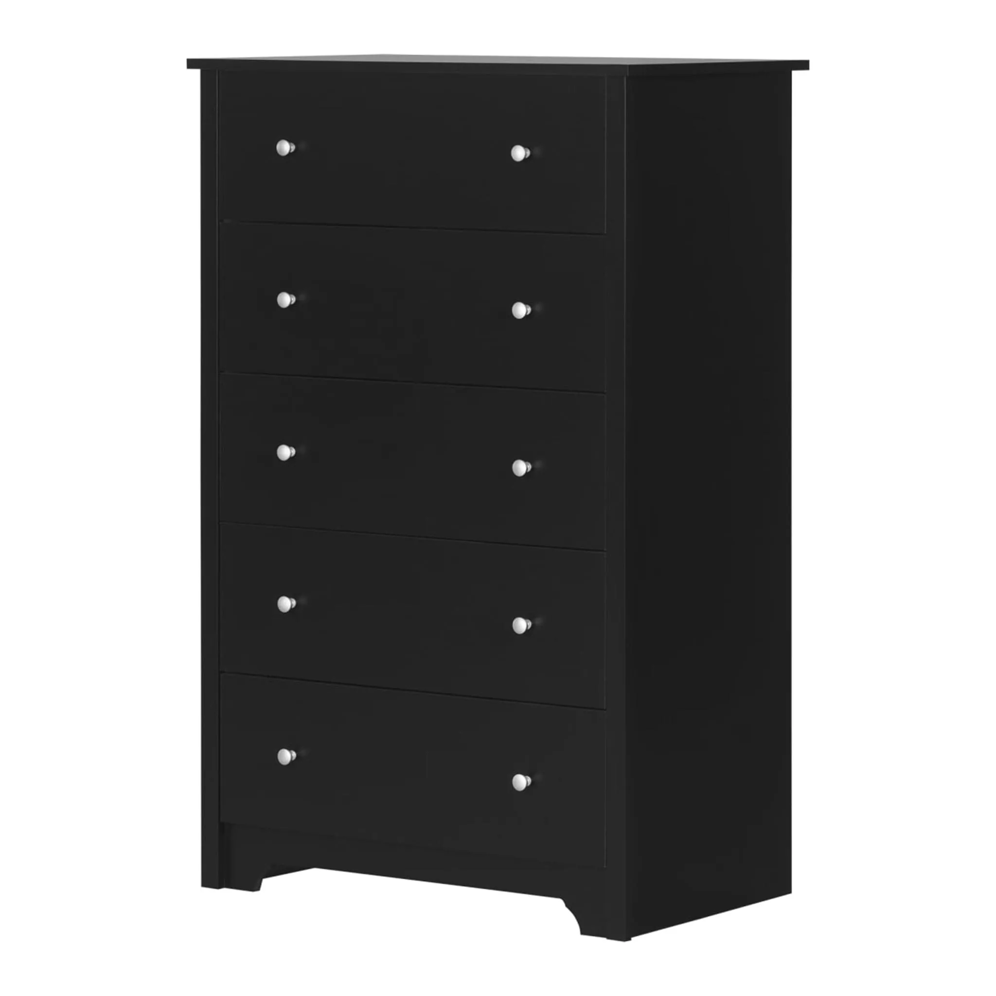 South Shore Commode 5 Tiroirs Vito - Noir Solide
