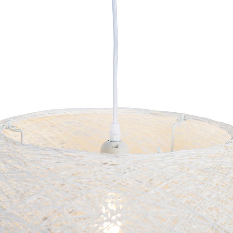 Landelijke hanglamp wit 50 cm - Corda Flat