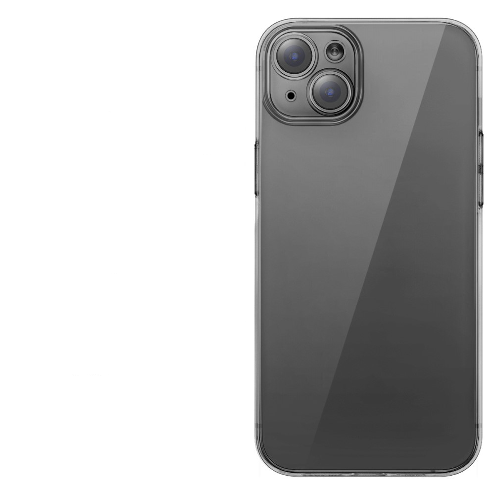 iPhone 14 Gummi Case Hülle mit Kameraschutz   Panzerglas - Transparent
