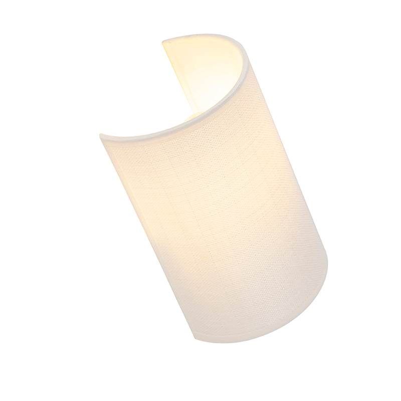 QAZQA Moderne wandlamp wit - Simple Drum Jute