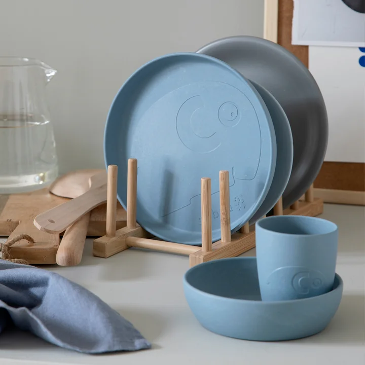 Sebra - MUMS Kinderteller, Ø 19 cm, powder blue (2er-Set)