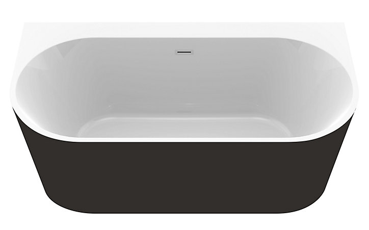 Baignoire îlot adossée noir mat 170 x 87 cm Ondina Allibert