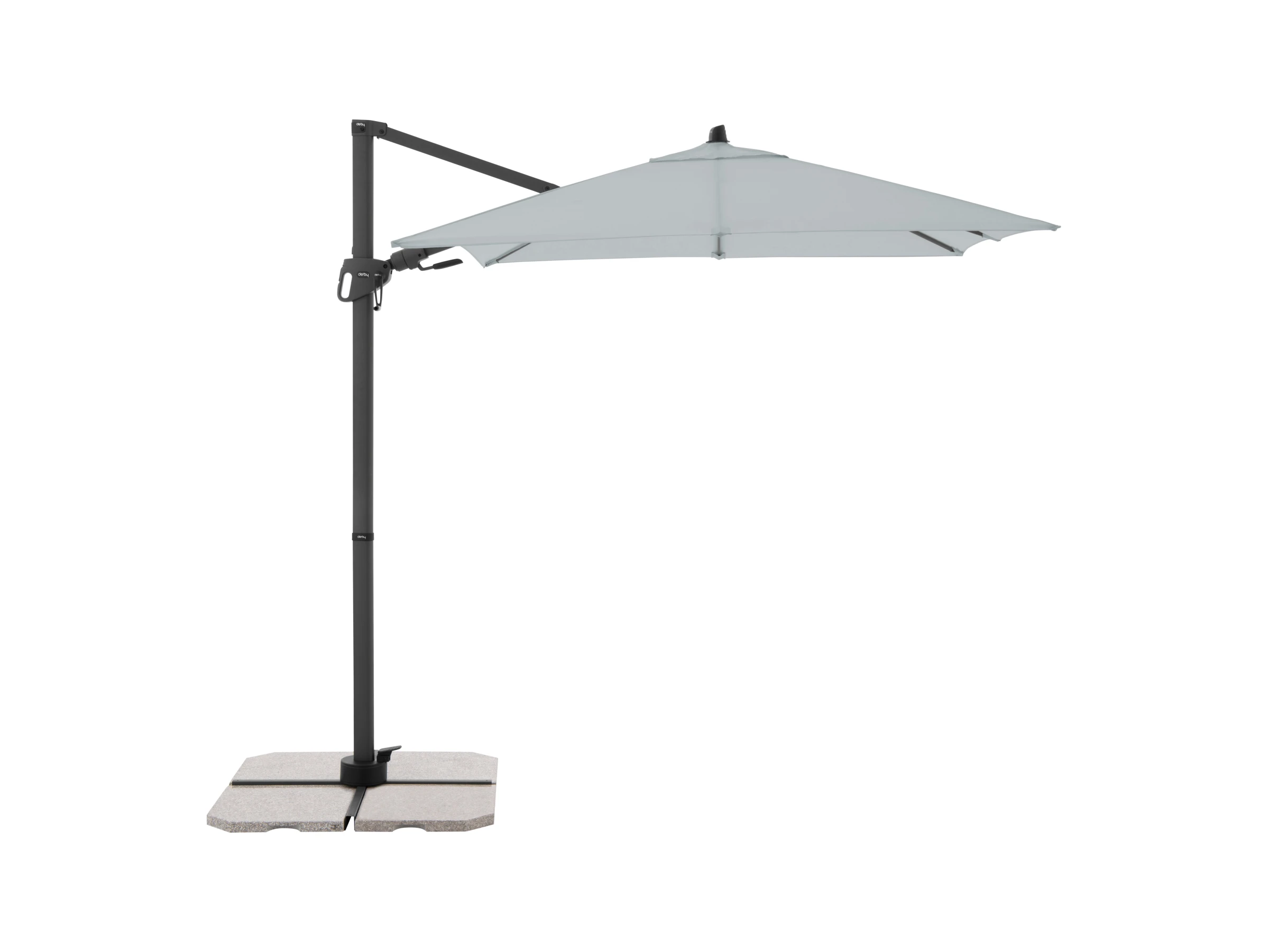 Derby Kurbel-Pendelschirm DX ca. 210 cm x 210 cm Hellgrau