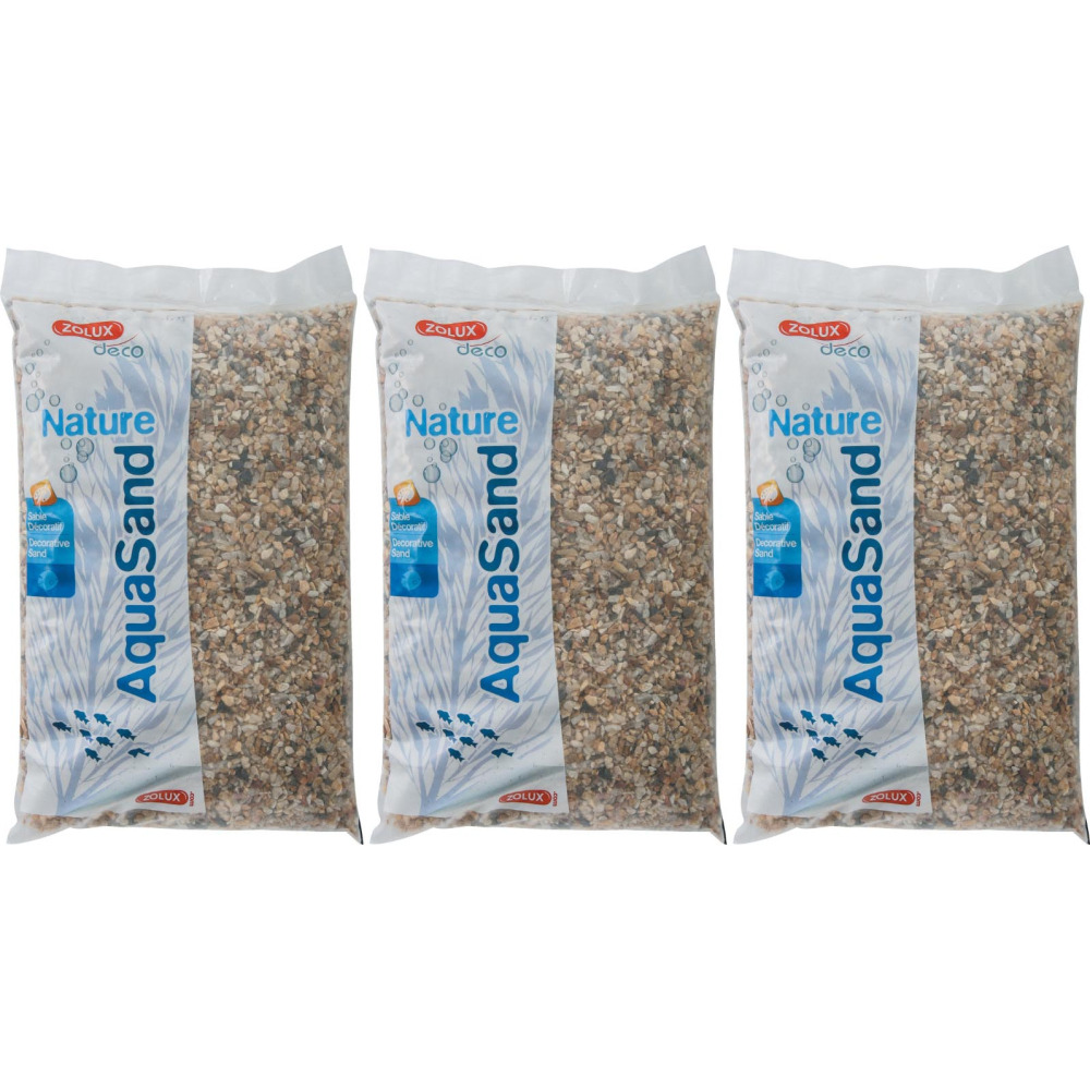 Sol décoratif aquasand naturel quartz gros 5kg (lot de 3)