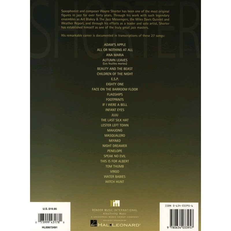 Hal Leonard - Wayne Shorter: The New Best Of