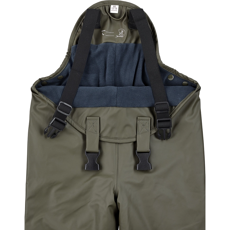 Sterntaler Regenträgerhose gefüttert dunkelgrün