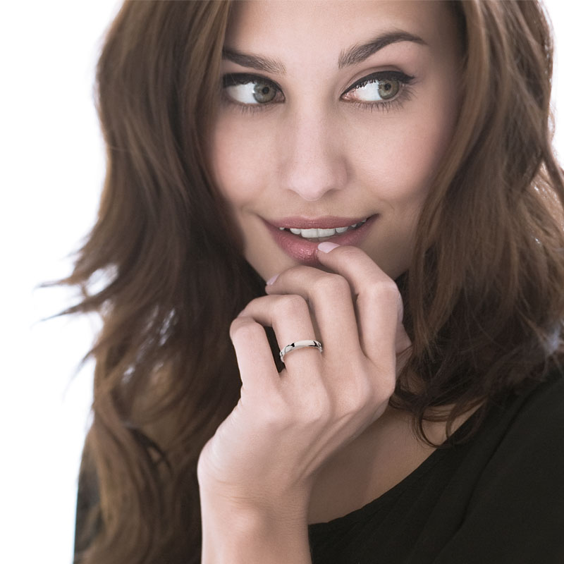 Bague argent 925 prénom demi-chaîne