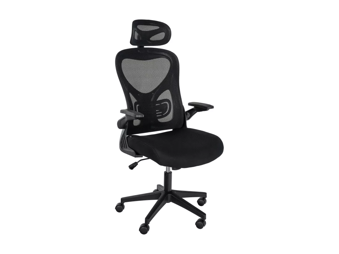 Chaise de bureau - Tissu - Noir - Roseburg