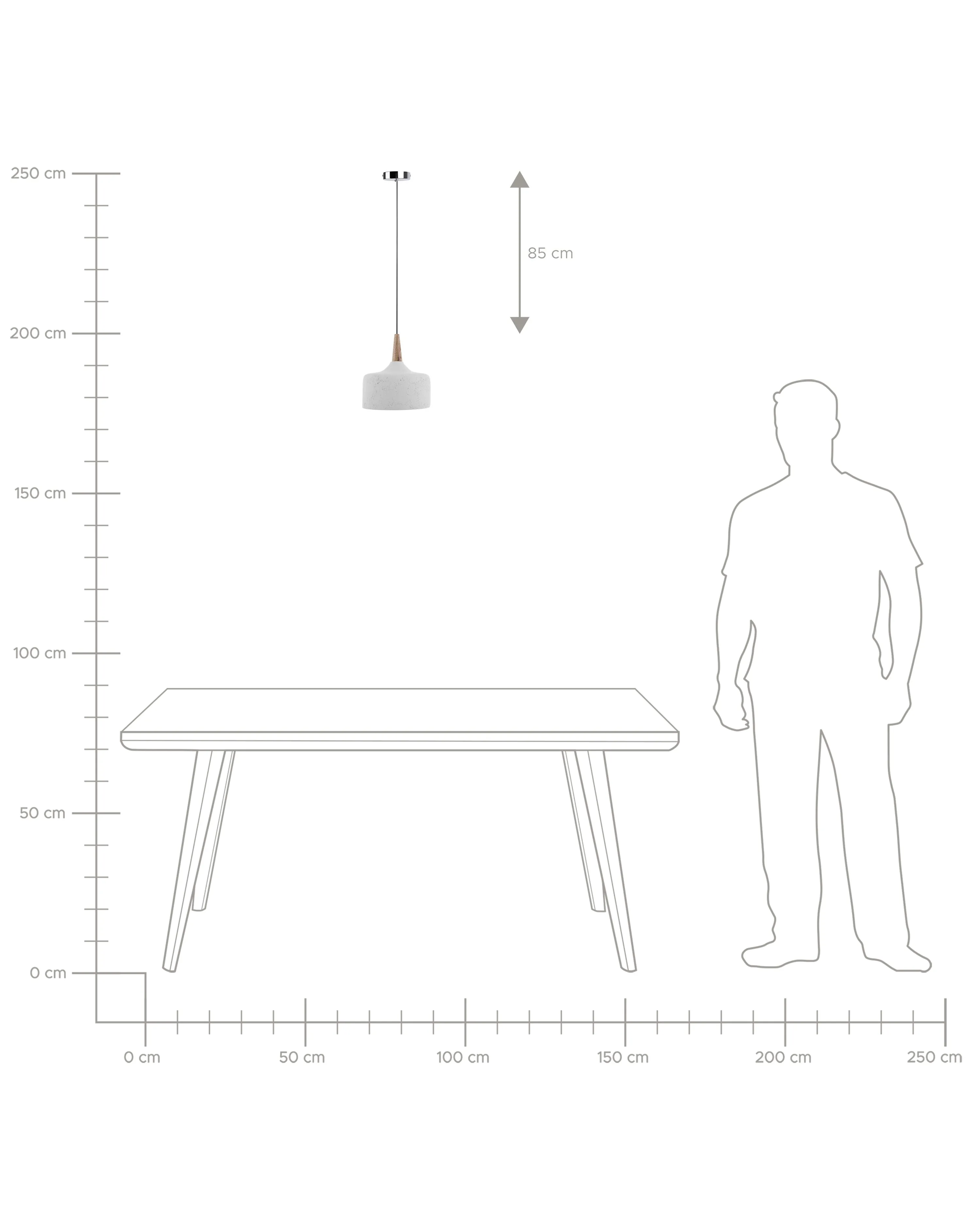 Hanglamp BURANO Beton Wit