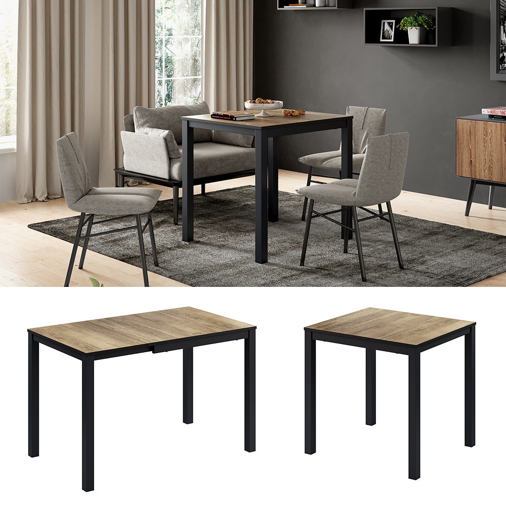 Vicco Esstisch Granny Eiche rustikal Anthrazit 120 x 70 cm ausziehbar