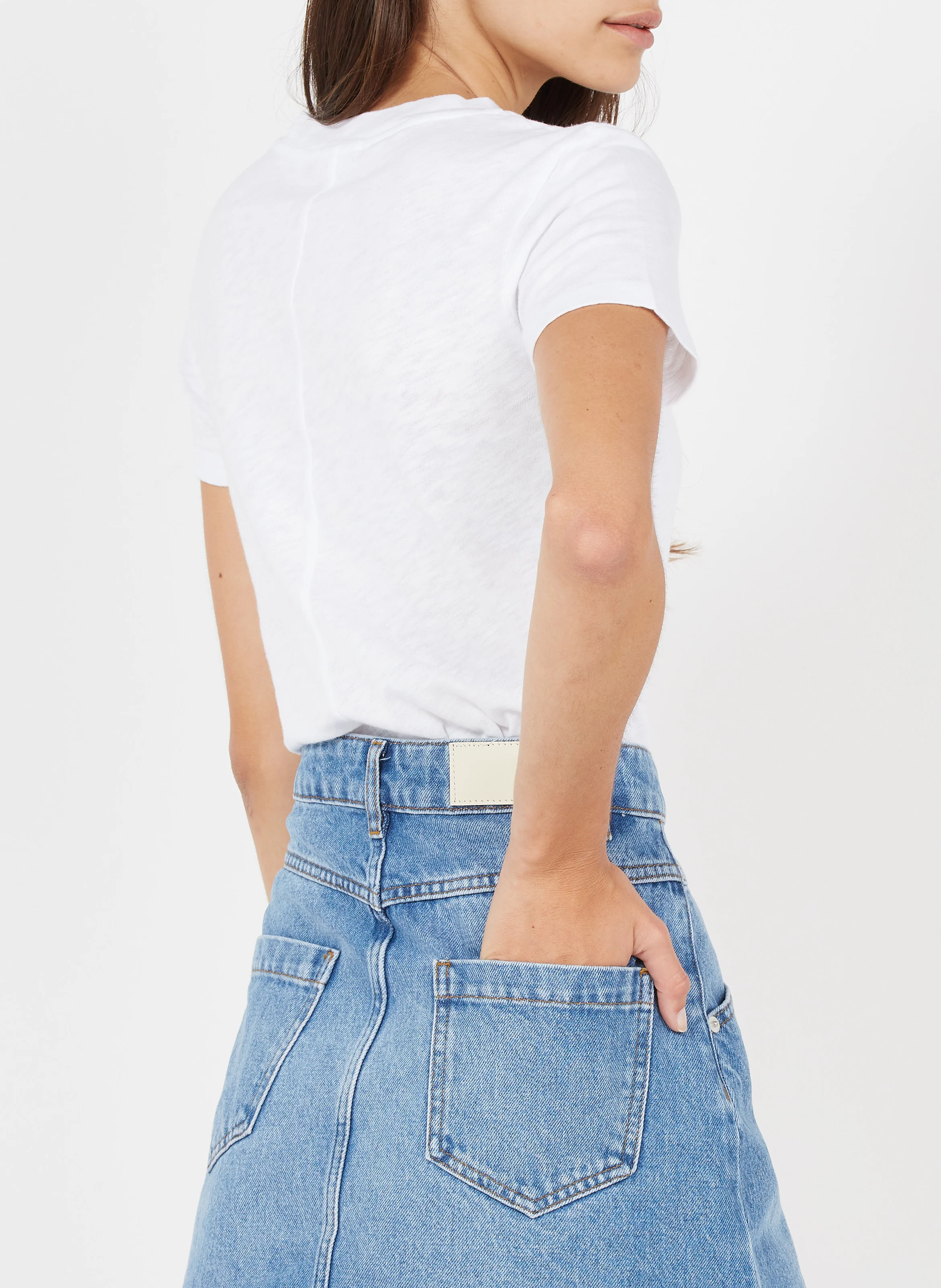 SONOMA - Tee-shirt col rond droit en coton | Blanc