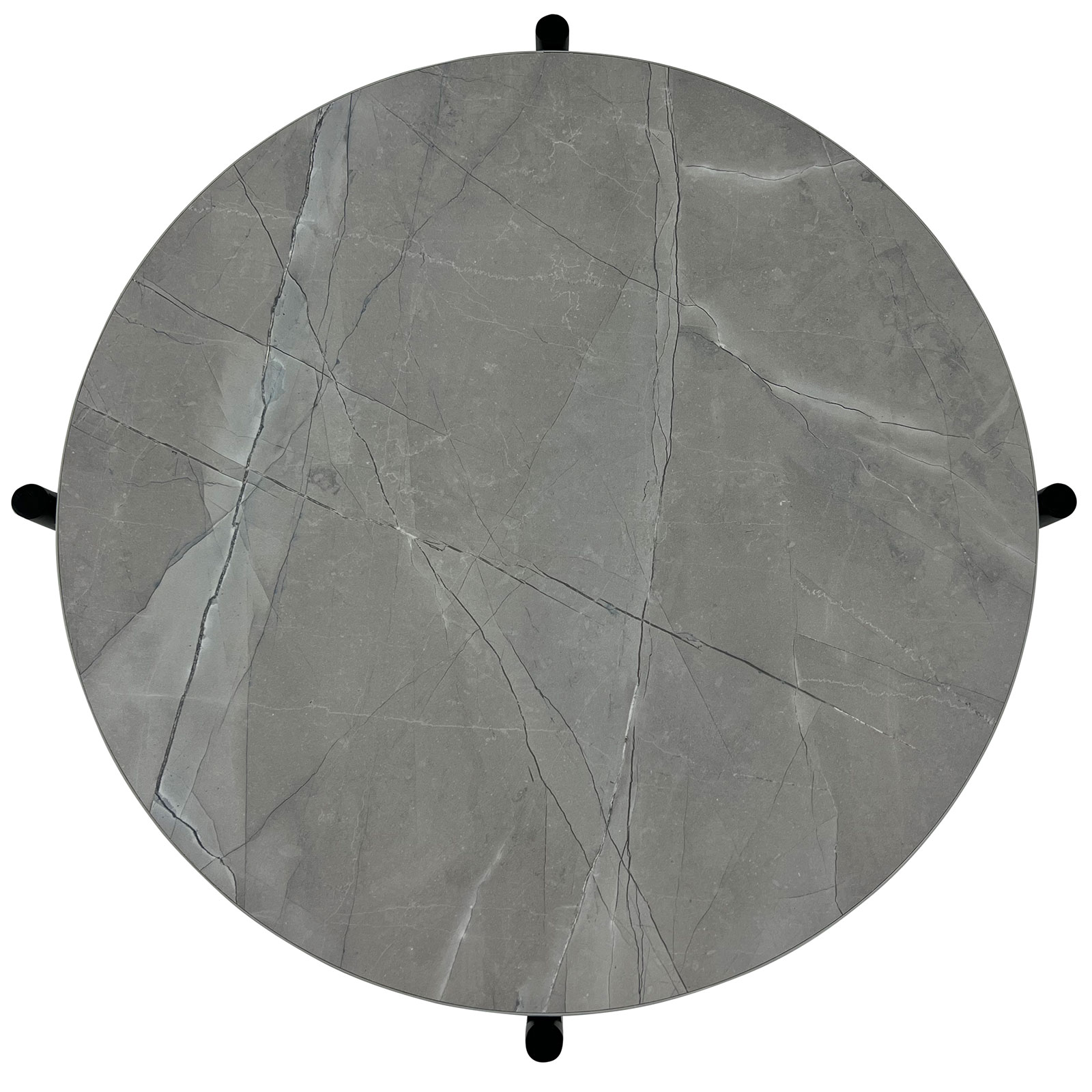 Couchtisch - schwarz - Marmoroptik - Ø 60 cm