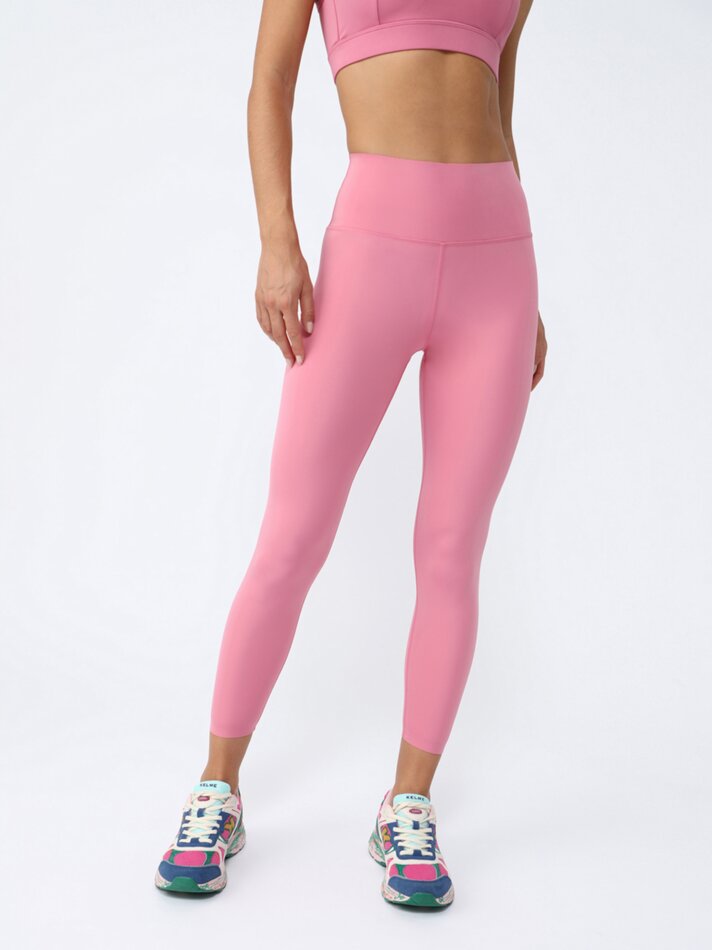 Calça legging esportiva de compressão - Rosa Chiclete