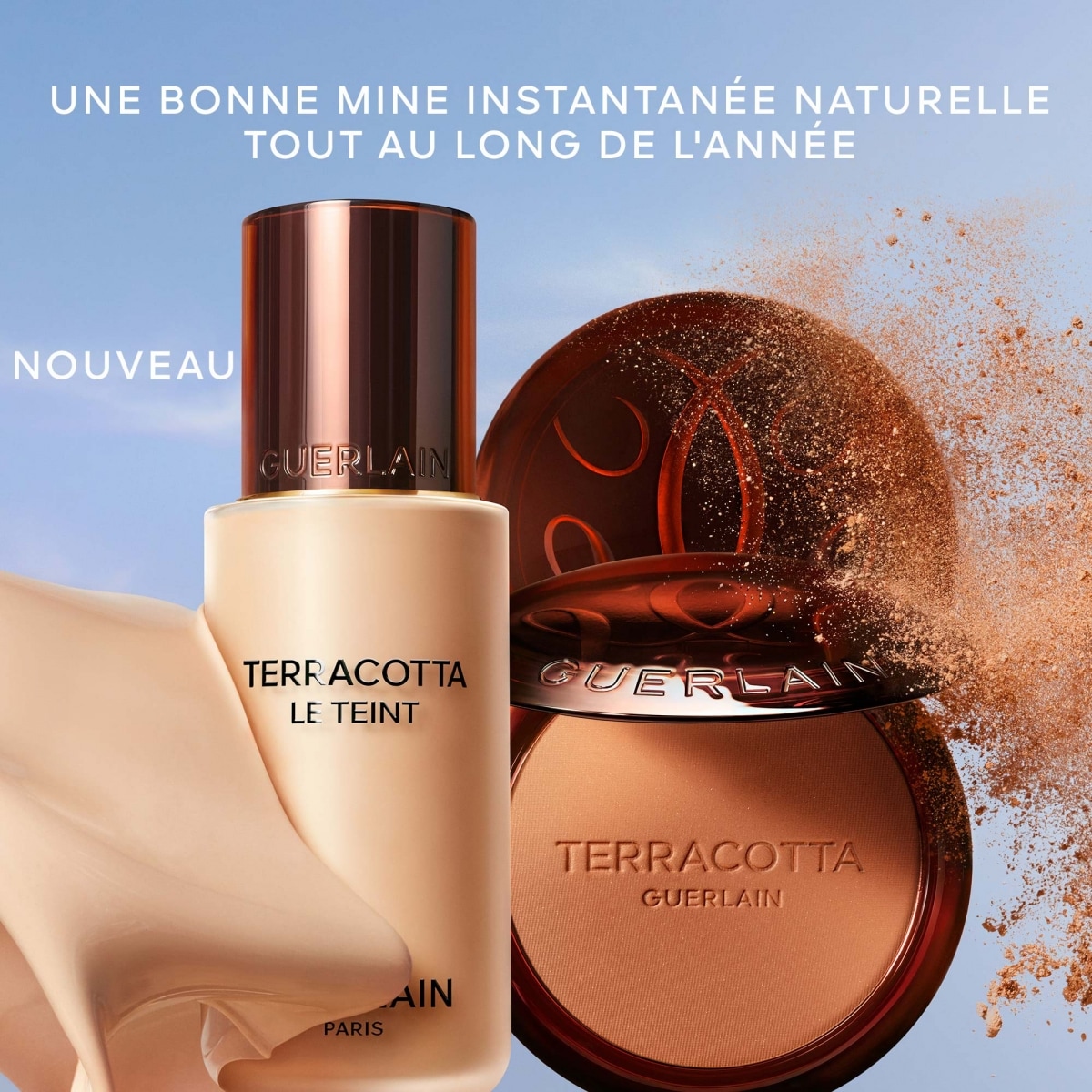 GUERLAIN Terracotta Le Teint Fond de Teint Perfection Naturelle Fraîcheur Bonne Mine Tenue 24h - Sans Transfert