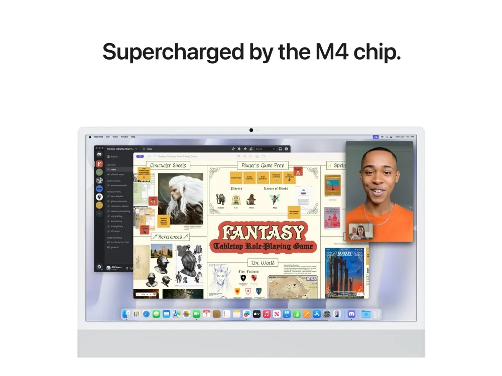 Apple iMac with 4.5K Retina display - Alt-i-én M4 - RAM 16 GB - SSD 256 GB - Apple M4 8-core - IEEE 802.11ax (Wi-Fi 6E), Bluetooth 5.3 - macOS Sequoia 15.0 - skærm: LED 24
