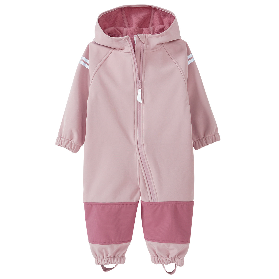 Topomini Baby Softshelloverall mit Kapuze rosa / altrosa