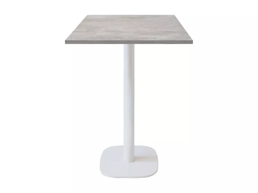 Mange-debout 60 x 60 cm - modèle Round pied blanc béton naturel