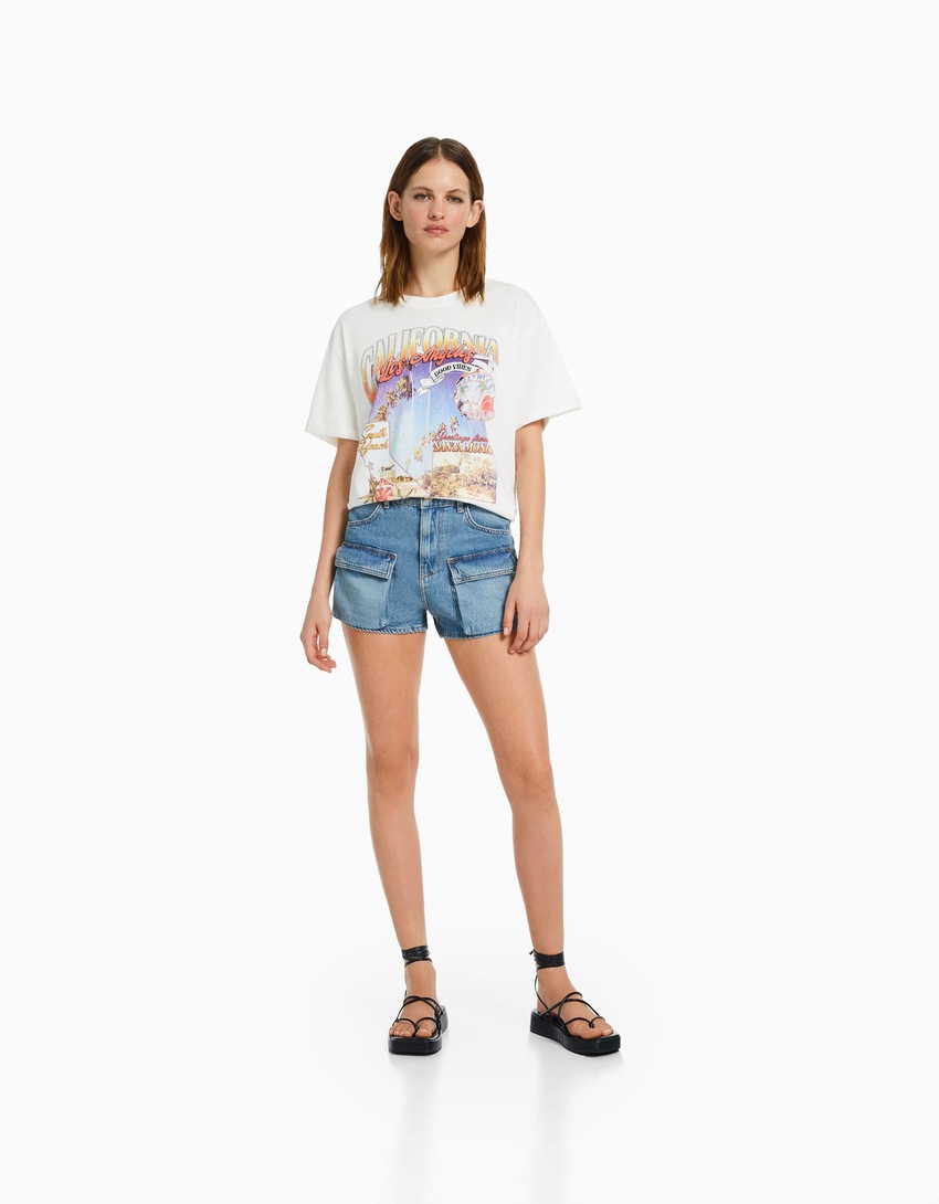 Camiseta de manga curta com estampa