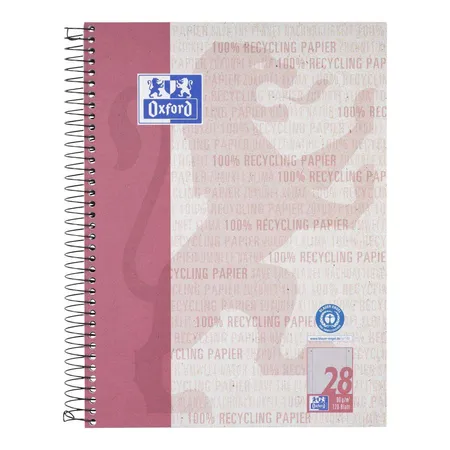 Oxford Recycling Collegeblock A4+, 120 Blatt, kariert mit Doppelrand, 90 g/m², 4fach gelocht, Optik Paper®