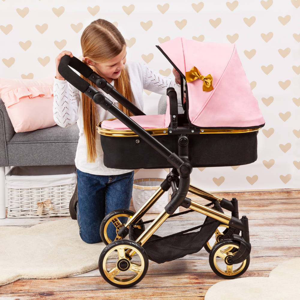 Bayer luxe gouden poppenwagen