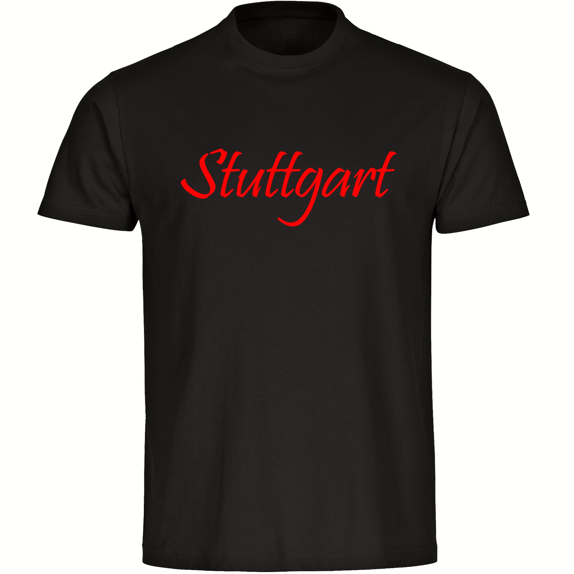 multifanshop® Herren T-Shirt - Stuttgart - Schriftzug - Druck rot