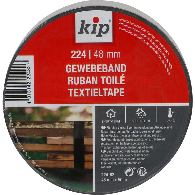 Kip 224 steenband zwart 48mmx50m