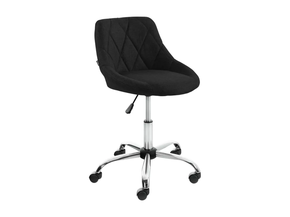 Tabouret de bureau - Tissu - Noir - Lazio