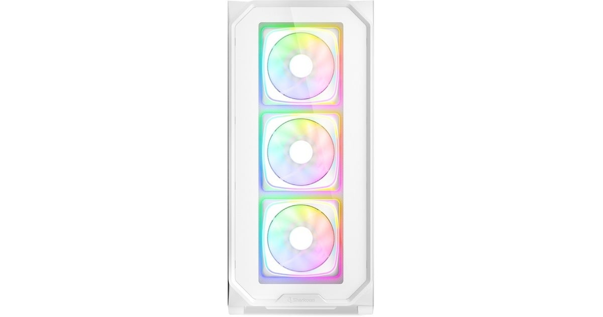 SharkoonAK5G RGB midi tower behuizing  (Wit | 2x USB-A | 1x USB-C | RGB | Tempered Glass)