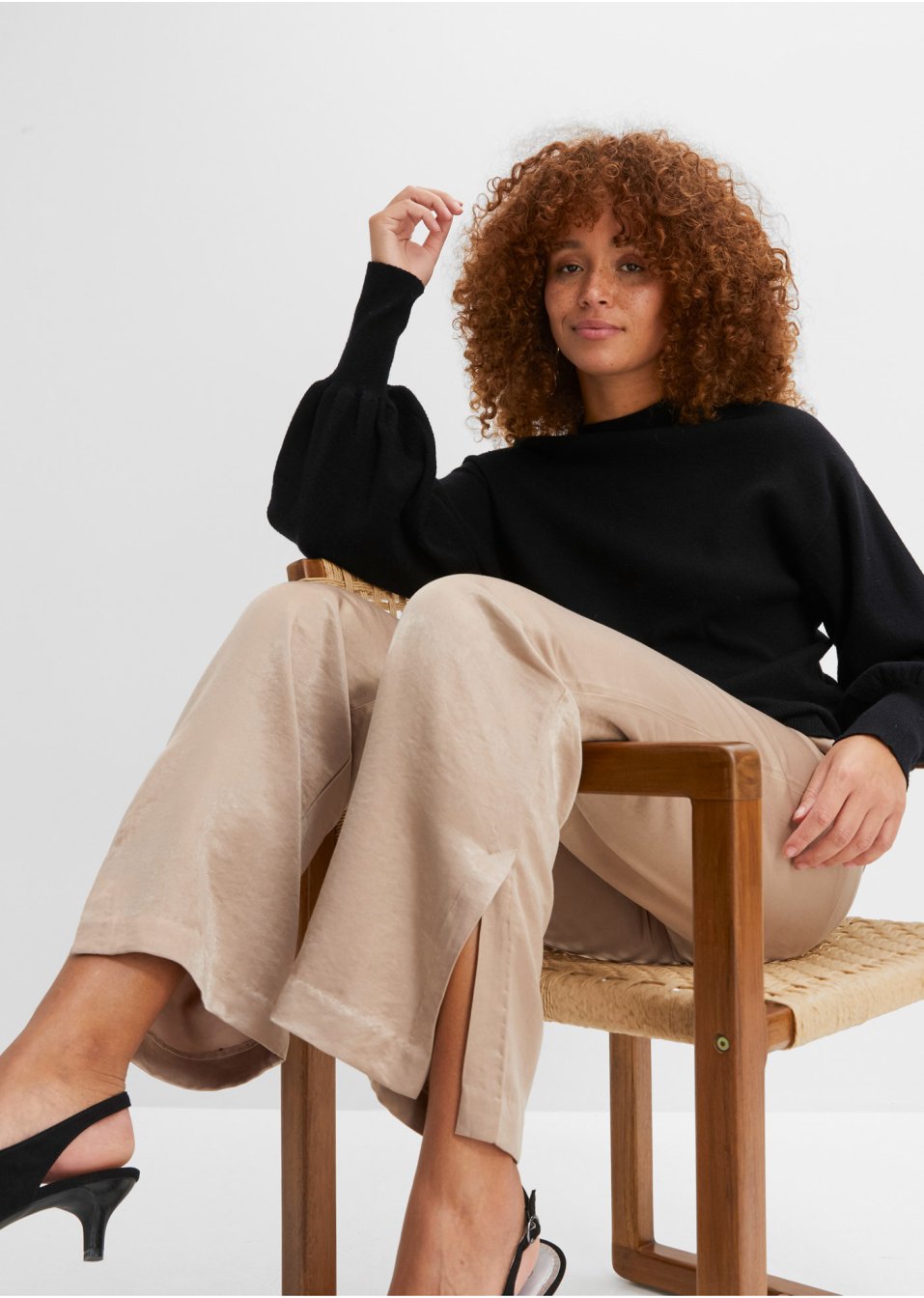 Pantalon palazzo en satin