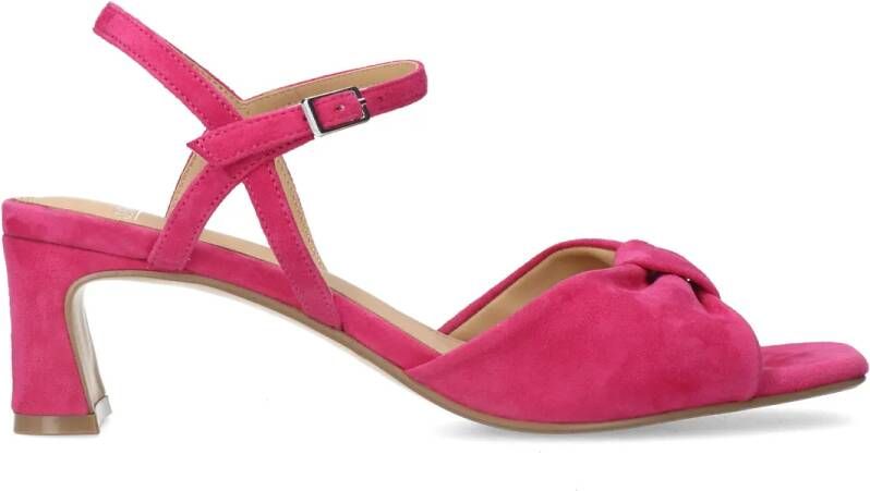 Manfield Dames Roze suède sandalen met hak