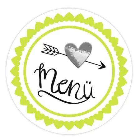 URSUS Sticker Hochzeit mit Schriftzug Menü, 24 Stück