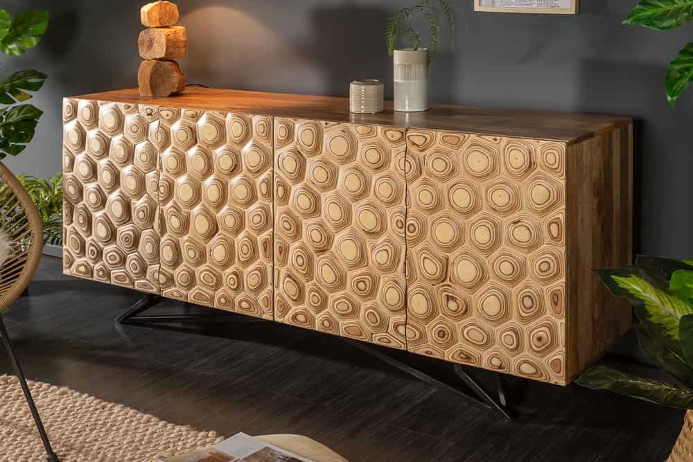 Massives Sideboard ORGANIC LIVING 175cm Mangoholz organisches Design