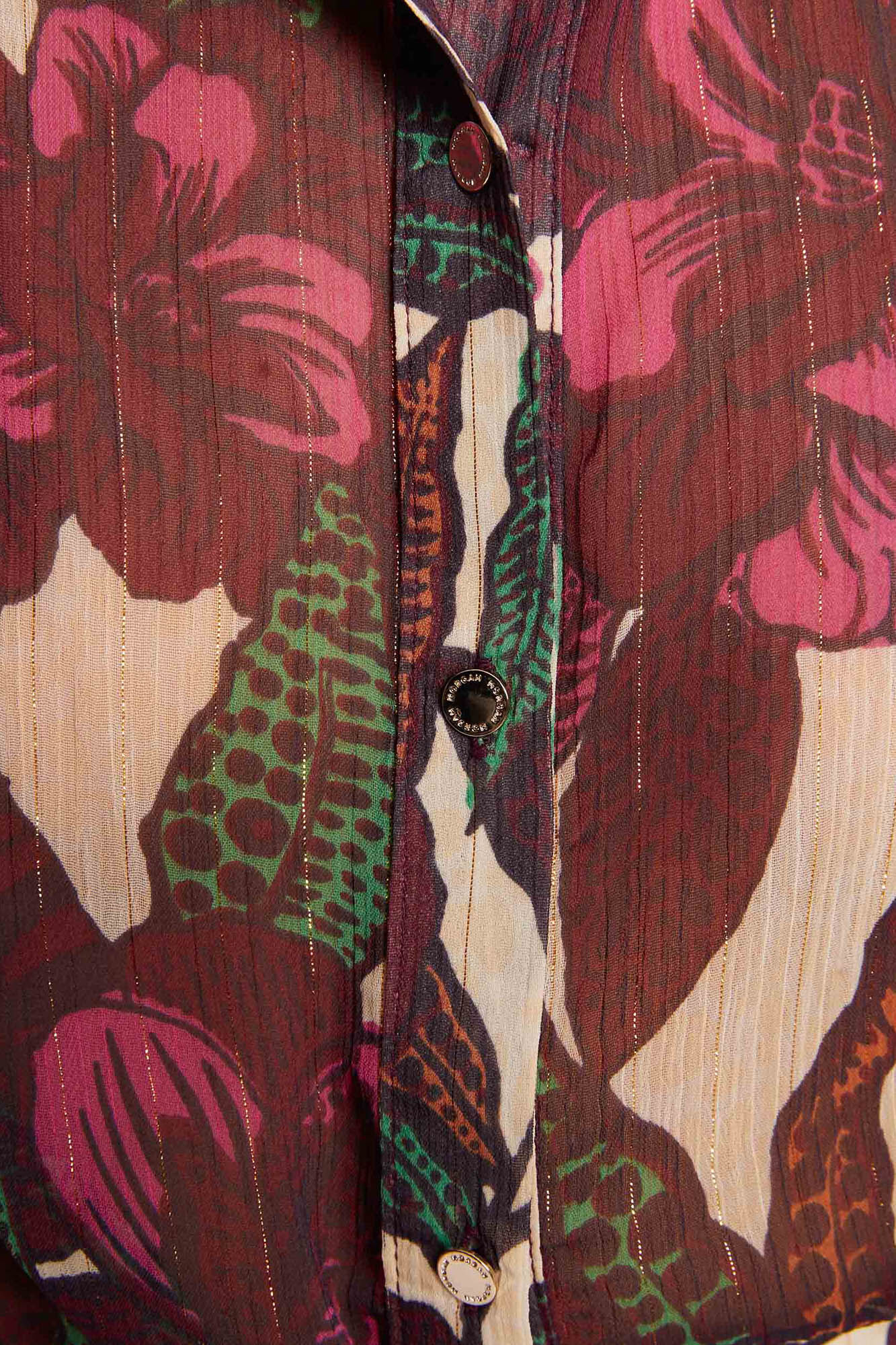 Camisa de manga comprida com estampa de vegetais - Multicolorida