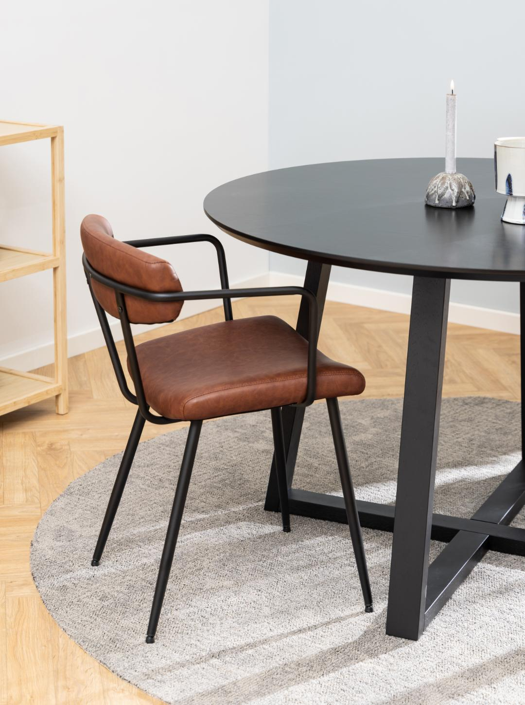 Mukka Eetkamertafel - ø120 cm - Zwart