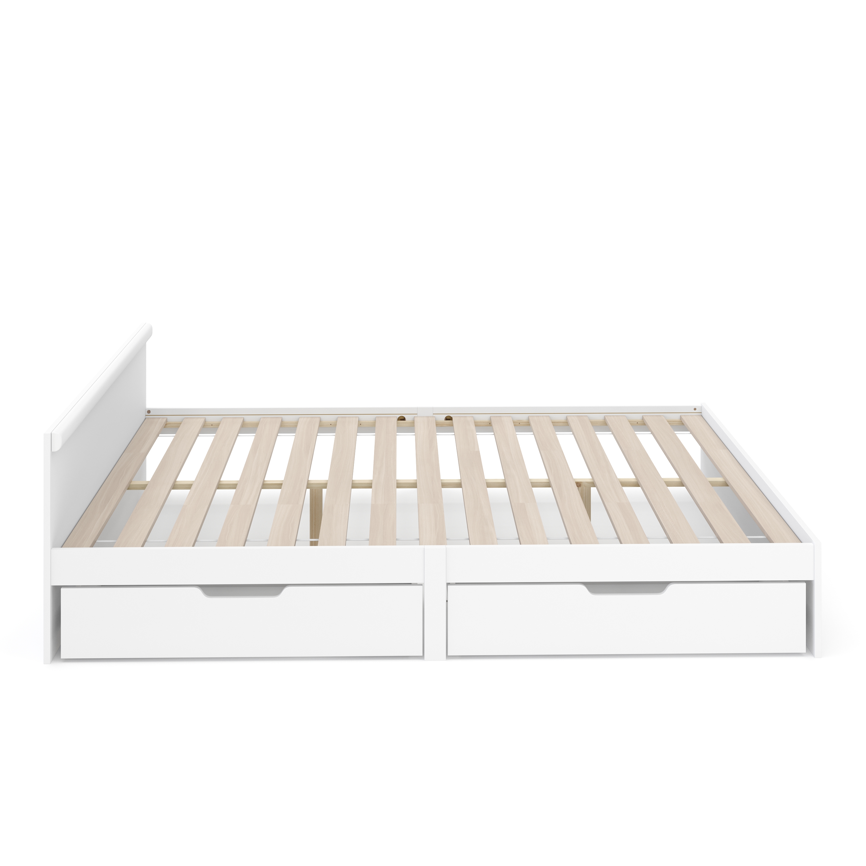 Bett Holz BELLA mit Stauraum und Schubladen 160 x 200 cm weiss