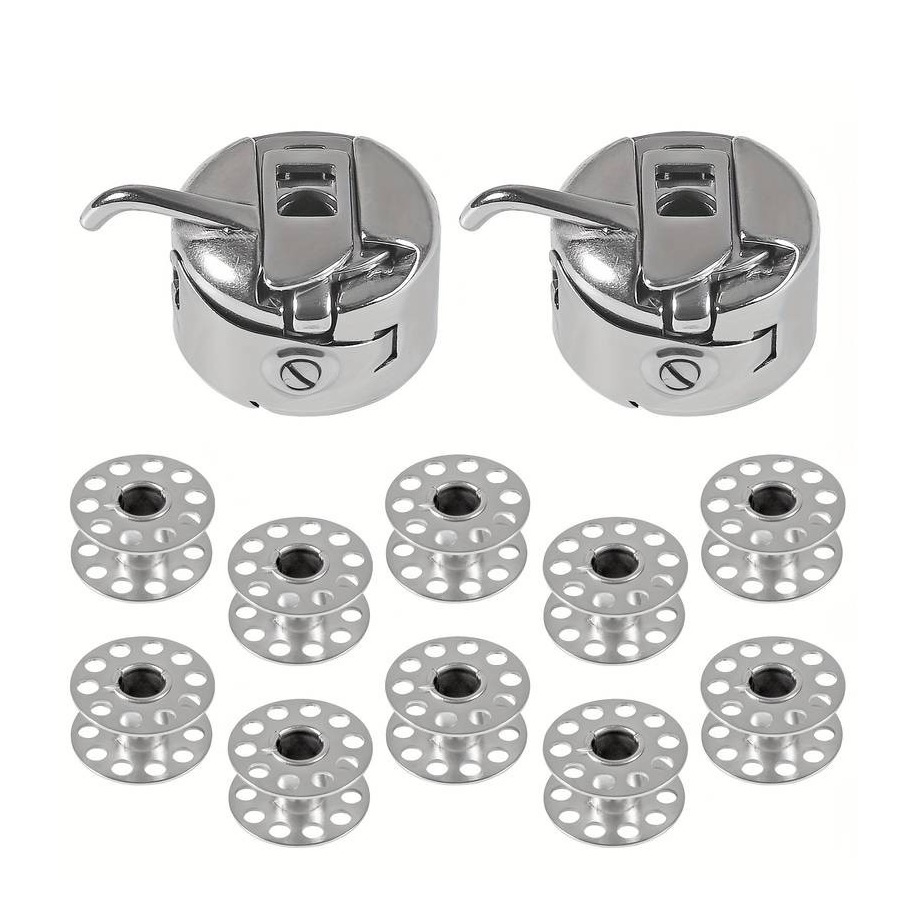 (12-tlg. Set) Metall Nähmaschinen Spulen Mercerie Zubehör Spulenkapseln - Silber