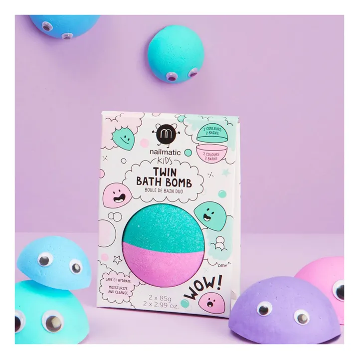 Nailmatic Kids Boule de bain duo rose & vert lagon