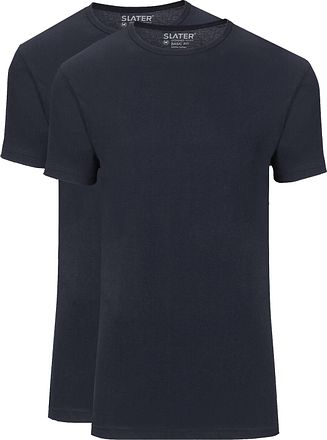 Slater 2-pack Basic Fit T-shirt Navy 7510-400 kopen