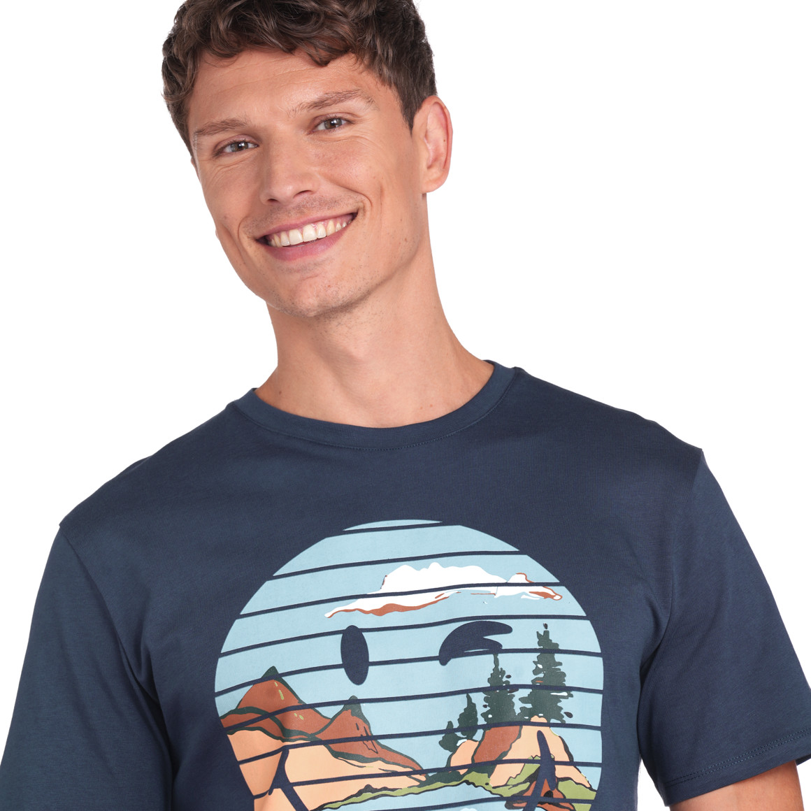 VanVaan SmileyWorld T-Shirt mit großem Print dunkelblau