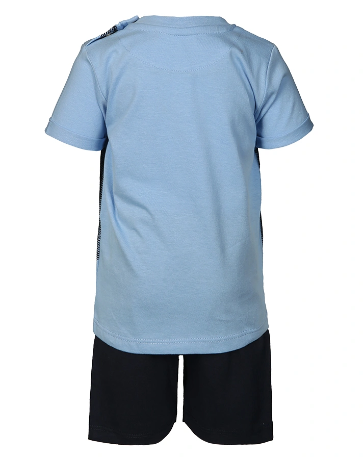 T-Shirt MR. WONDERFUL mit Shorts in blau/dunkelblau