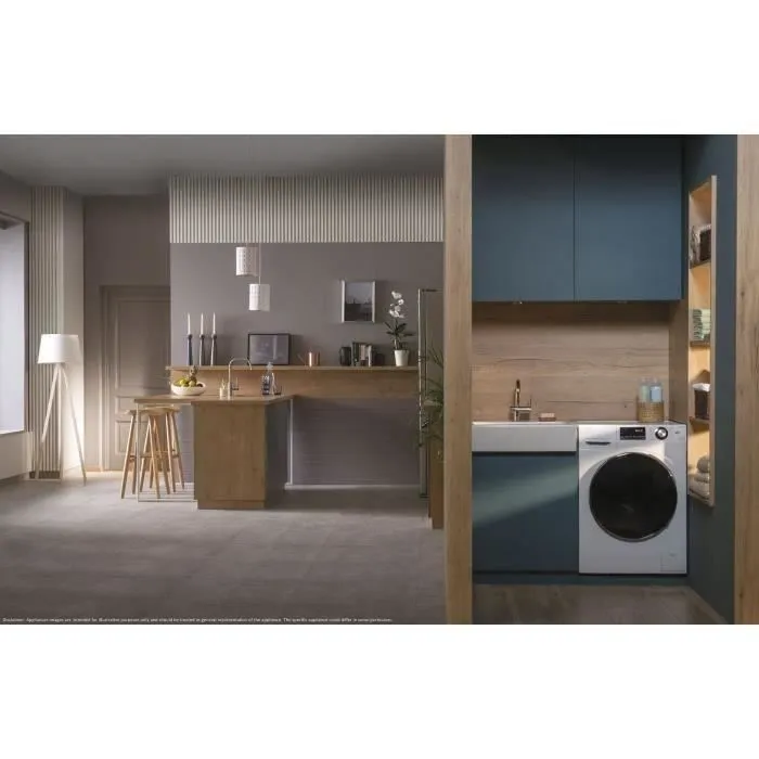 Lave-linge hublot HAIER HW90-B14636N-FR - 9 kg - Direct motion - 1400 trs/min - Classe A - 16 programmes - Blanc