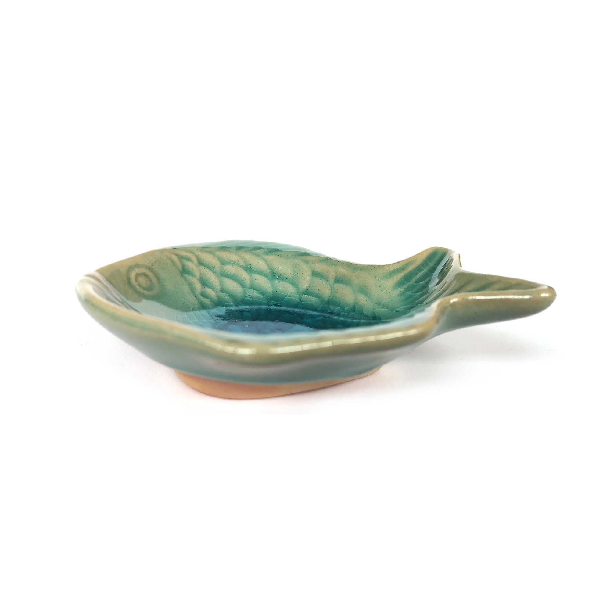 Schale 'Fisch', blau, T 10 cm, B 7 cm, H 2 cm zu 3,50
