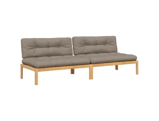 VIDAXL - Canapés centraux palette de jardin 2pcs et coussins bois aca...