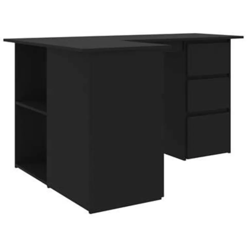 vidaXL - Hoekbureau - Zwart - Bewerkt hout