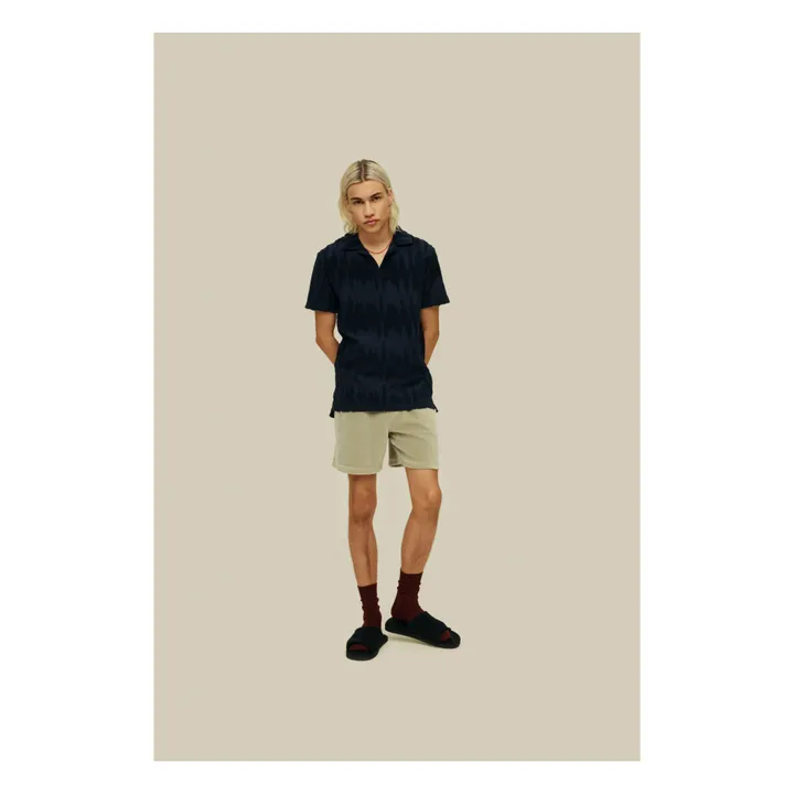 OAS Polo Eponge Glitch Terry | Bleu marine