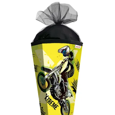 Roth Schultüte Extreme Motocross mit Tüllverschluss, 85 cm, eckig
