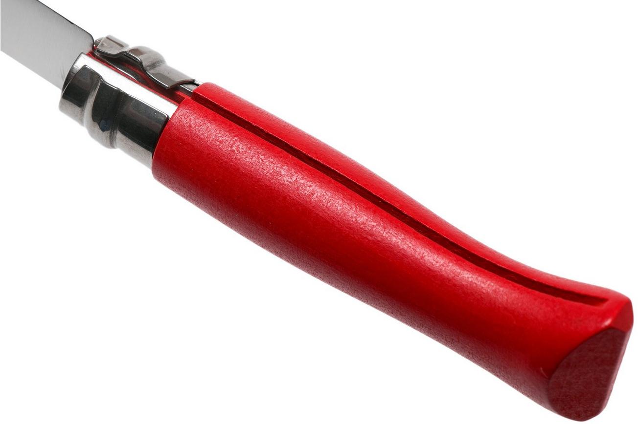 Opinel zakmes No. 08RV Red, roestvast staal, lemmetlengte 8,5 cm