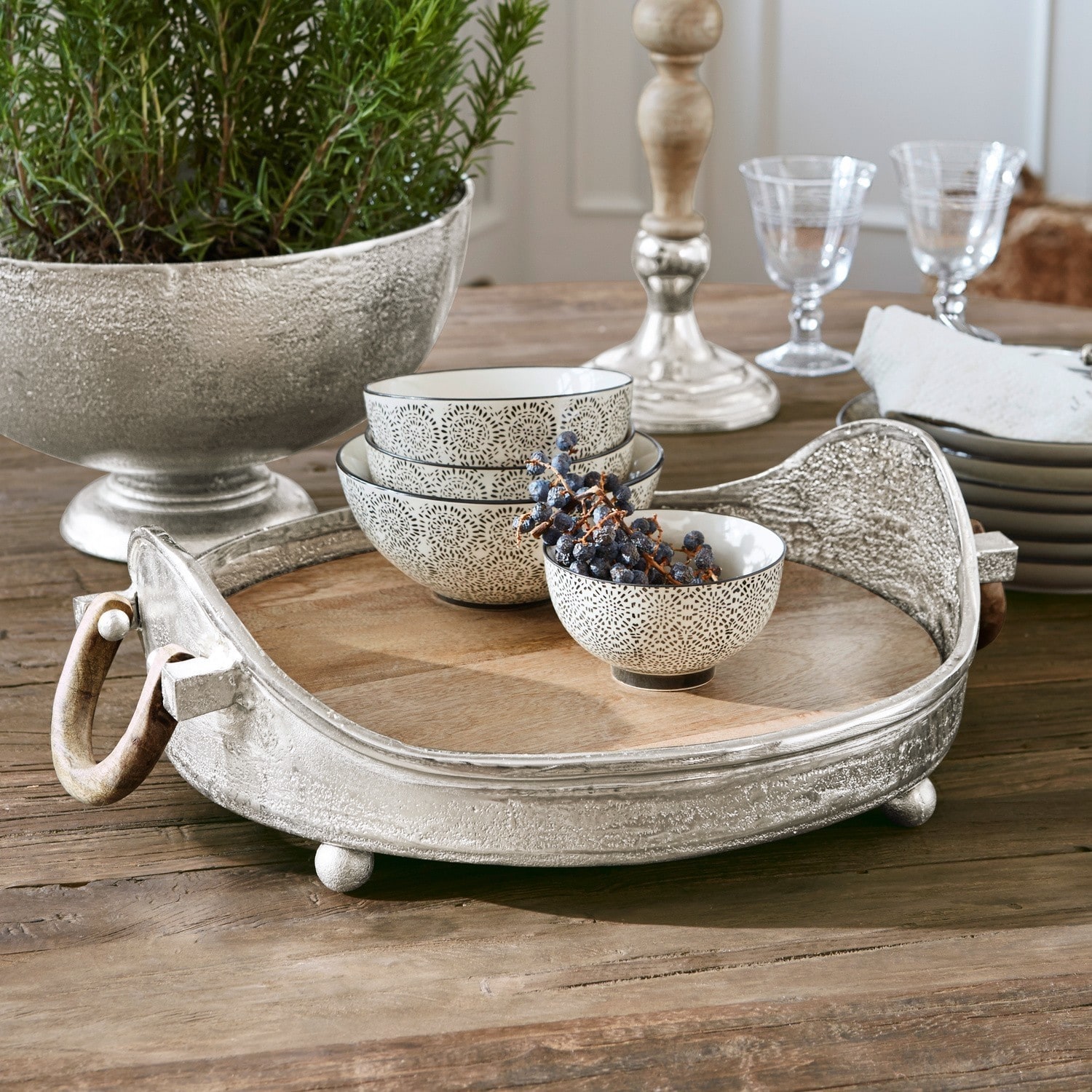 Tablett Louvil silber