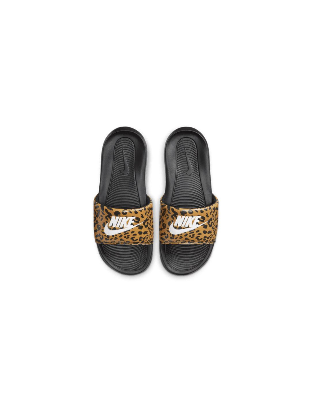 nike claquettes femme victori one leopard/noir