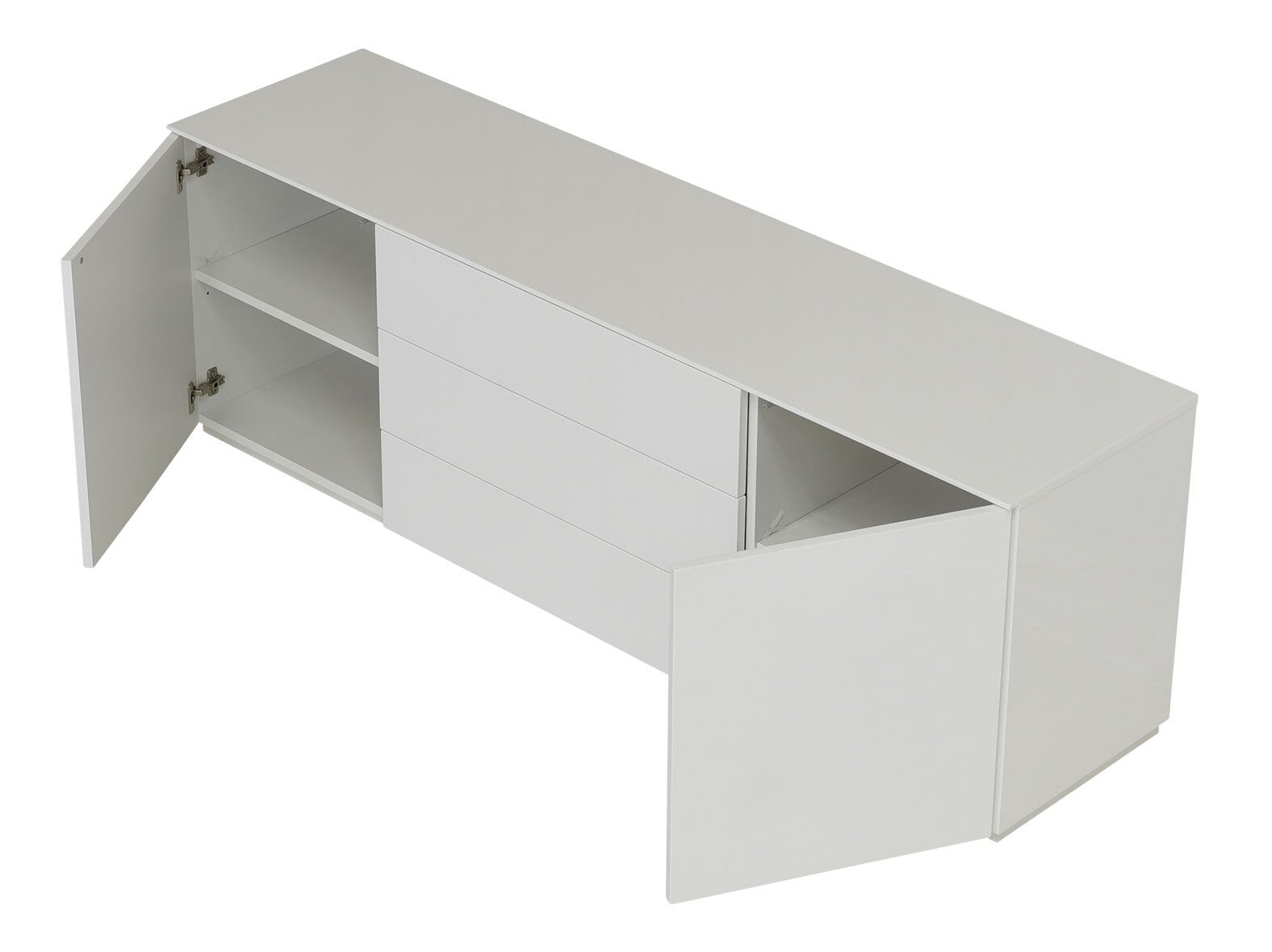 Sideboard MONIQUE 180 x 60 cm Hochglanz weiß